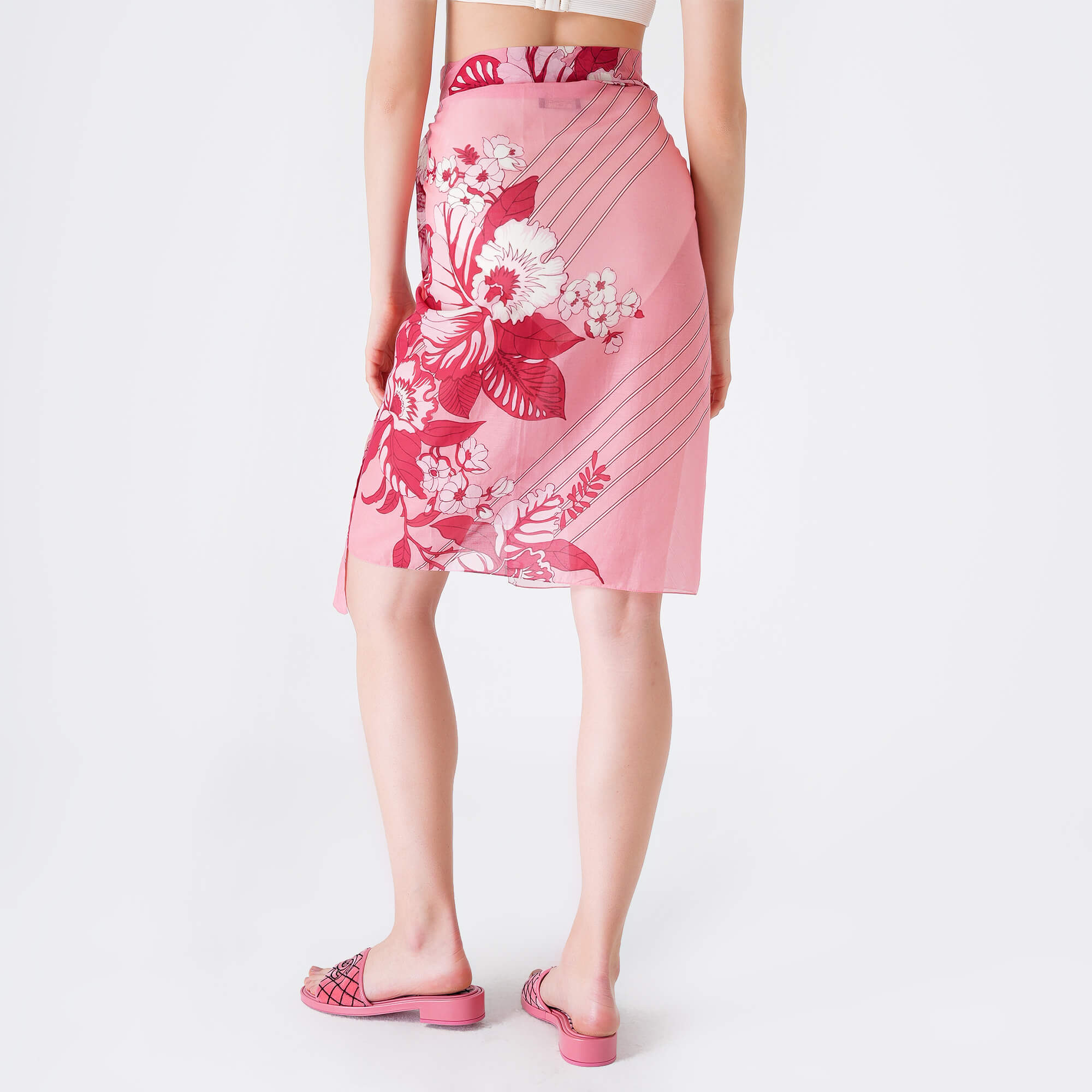 Etro - Pink & Red Flower Print Pareo